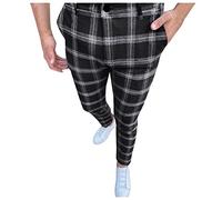 FUMOOD Business Casual Pencil Pants for Mens Lightweight Button Front Slim Fit Tapered Office Work Dress Pants Skinny Stylish Solid Color Golf Chino Trousers