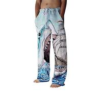 FUMOOD Mens Casual Pants Cotton Linen Tapered Leg Drawstring Rainbow Color Loose Fit Summer Plus Size Yoga Beach Pants Fashion 3D Printed Lounge Trousers with Pockets