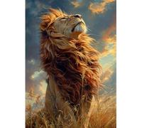 Fumupe 5D Diamond Painting Kits for Adults, Lion Diamond Art Kits, Full Drill Animal Diamond Painting Kit, Diamond Embroidery Crystal Gem Art Kits for Home Wall Decor, 30x40cm