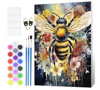 Fumupe Bee Paint by Numbers for Adults Beginner with Frame, Animal Painting by Numbers for Adults on Canvas, DIY Acrylic Painting Kit Art and Crafts Gifts for Home Wall Decor, 8x12 inch