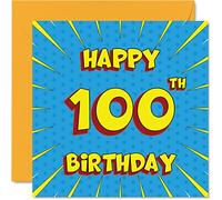 Fun 100th Birthday Cards for Men Woman, Comic Book