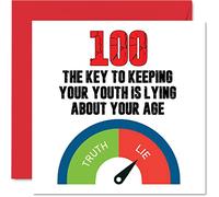 Fun 100th Birthday Cards for Men Woman, Key to Youth