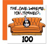 Fun 100th Birthday Cards for Men Woman - The Where - Funny Birthday Card for Great Grandad Grandpa Nanny Grandma Nan Gran Granny Dad Mum, 145mm Greeting Cards, 100th Card