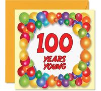 Fun 100th Birthday Cards for Men Woman - Years Young - Happy Birthday Card for Great Grandad Granny Nanny Grandma Mum Gran Grandpa Dad Nan, 145mm Greeting Cards, 100th Card