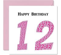 Fun 12th Birthday Cards for Girls - Shapecloud - Happy Birthday Card for Son Daughter Brother Sister Grandson Granddaughter Niece Nephew Cousin, 145mm Greeting Cards, Fun Card