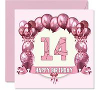 Fun 14th Birthday Cards for Girls, Birthday Balloons
