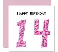 Fun 14th Birthday Cards for Girls - Shapecloud - Happy Birthday Card for Son Daughter Brother Sister Grandson Granddaughter Niece Nephew Cousin, 145mm Greeting Cards, Fun Card