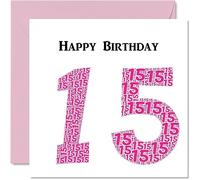 Fun 15th Birthday Cards for Girls - Shapecloud - Happy Birthday Card for Son Daughter Brother Sister Grandson Granddaughter Niece Nephew Cousin, 145mm Greeting Cards, Fun Card