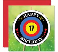 Fun 17th Birthday Cards for Boys Girls - Target Age - Happy Birthday Card for Son Daughter Brother Sister Grandson Granddaughter Niece Nephew, 145mm Greeting Cards, Playful Card