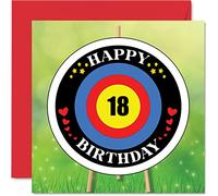 Fun 18th Birthday Cards for Men Woman - Target Age - Happy Birthday Card for Son Daughter Brother Sister Grandson Granddaughter Niece Nephew Cousin, 145mm Greeting Cards, Playful Card
