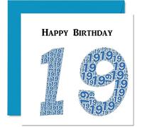 Fun 19th Birthday Cards for Men - Shapecloud - Happy Birthday Card for Son Daughter Brother Sister Grandson Granddaughter Niece Nephew Cousin, 145mm Greeting Cards, Fun Card