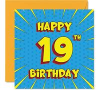 Fun 19th Birthday Cards for Men Woman, Comic Book