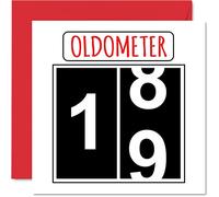 Fun 19th Birthday Cards for Men Woman - Oldometer - Happy Birthday Card for Son Daughter Brother Sister Grandson Granddaughter Niece Nephew Cousin, 145mm Greeting Cards, 19th Card