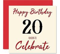 Fun 20th Birthday Cards for Men Woman, Reasons To