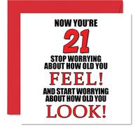 Fun 21st Birthday Cards for Men Woman, How old You Look