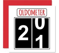 Fun 21st Birthday Cards for Men Woman - Oldometer - Happy Birthday Card for Son Daughter Brother Sister Grandson Granddaughter Niece Nephew Uncle, 145mm Greeting Cards, 21st Card