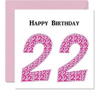 Fun 22nd Birthday Cards for Woman - Shapecloud - Happy Birthday Card for Son Daughter Brother Sister Grandson Granddaughter Niece Nephew Uncle, 145mm Greeting Cards, Fun Card