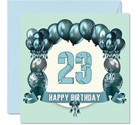 Fun 23rd Birthday Cards for Men - Birthday Balloons - Card for Son Nephew Niece Sister Uncle Brother Granddaughter Daughter Grandson, 145mm Greeting Cards, 23rd Card