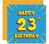 Fun 23rd Birthday Cards for Men Woman - Comic Book - Happy Birthday Card for Sister Granddaughter Grandson Son Daughter Brother Uncle Nephew Niece, 145mm Greeting Cards, 23rd Card