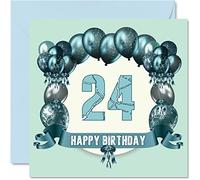 Fun 24th Birthday Cards for Men, Birthday Balloons