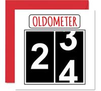 Fun 24th Birthday Cards for Men Woman - Oldometer - Happy Birthday Card for Son Daughter Brother Sister Uncle Auntie Niece Nephew Cousin, 145mm Greeting Cards, 24th Card