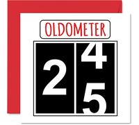 Fun 25th Birthday Cards for Men Woman - Oldometer - Happy Birthday Card for Son Daughter Brother Sister Uncle Auntie Niece Nephew Cousin, 145mm Greeting Cards, 25th Card