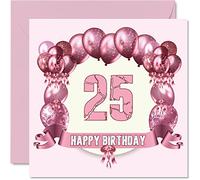 Fun 25th Birthday Cards for Woman, Birthday Balloons