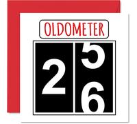 Fun 26th Birthday Cards for Men Woman - Oldometer - Happy Birthday Card for Son Daughter Brother Sister Uncle Auntie Niece Nephew Cousin, 145mm Greeting Cards, 26th Card