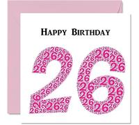 Fun 26th Birthday Cards for Woman - Shapecloud - Happy Birthday Card for Son Daughter Brother Sister Uncle Auntie Niece Nephew Cousin, 145mm Greeting Cards, Fun Card