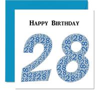 Fun 28th Birthday Cards for Men - Shapecloud - Happy Birthday Card for Son Daughter Brother Sister Uncle Auntie Niece Nephew Cousin, 145mm Greeting Cards, Fun Card