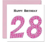 Fun 28th Birthday Cards for Woman - Shapecloud - Happy Birthday Card for Son Daughter Brother Sister Uncle Auntie Niece Nephew Cousin, 145mm Greeting Cards, Fun Card