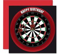 Fun 29th Birthday Cards for Men Woman - Dart Board - Happy Birthday Card for Son Daughter Brother Sister Uncle Auntie Niece Nephew Cousin, 145mm Sports Darts Bday Greeting Cards