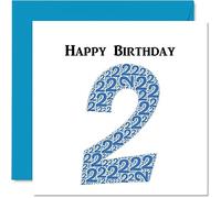 Fun 2nd Birthday Cards for Boys - Shapecloud - Happy Birthday Card for Son Daughter Brother Sister Grandson Granddaughter Niece Nephew Cousin, 145mm Greeting Cards, Fun Card