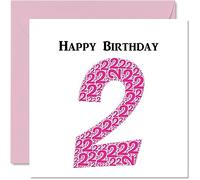 Fun 2nd Birthday Cards for Girls - Shapecloud - Happy Birthday Card for Son Daughter Brother Sister Grandson Granddaughter Niece Nephew Cousin, 145mm Greeting Cards, Fun Card