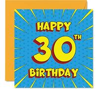 Fun 30th Birthday Cards for Men Woman - Comic Book - Happy Birthday Card for Daughter Sister Brother Dad Mum Son Cousin Auntie Uncle, 145mm Greeting Cards, 30th Card