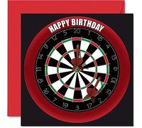 Fun 30th Birthday Cards for Men Woman, Dart Board | Happy Birthday Card for Mum or Dad Son Daughter Brother Sister Uncle Auntie Cousin, 145mm Sports Darts Bday Greeting Cards