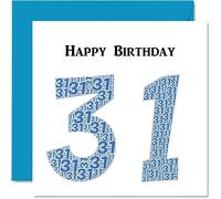 Fun 31st Birthday Cards for Men - Shapecloud - Happy Birthday Card for Dad Mum Son Daughter Brother Sister Uncle Auntie Cousin, 145mm Greeting Cards, Fun Card
