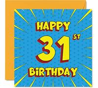 Fun 31st Birthday Cards for Men Woman, Comic Book