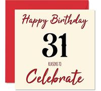 Fun 31st Birthday Cards for Men Woman, Reasons To