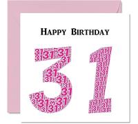 Fun 31st Birthday Cards for Woman - Shapecloud - Happy Birthday Card for Dad Mum Son Daughter Brother Sister Uncle Auntie Cousin, 145mm Greeting Cards, Fun Card