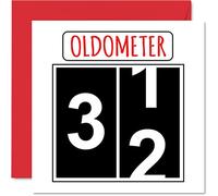 Fun 32nd Birthday Cards for Men Woman - Oldometer - Happy Birthday Card for Dad Mum Son Daughter Brother Sister Uncle Auntie Cousin, 145mm Greeting Cards, 32nd Card