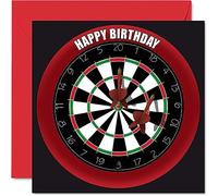 Fun 33rd Birthday Cards for Men Woman - Dart Board - Happy Birthday Card for Dad Mum Son Daughter Brother Sister Uncle Auntie Cousin, 145mm Sports Darts Bday Greeting Cards
