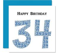 Fun 34th Birthday Cards for Men, Shapecloud | Happy Birthday Card for Mum or Dad Son Daughter Brother Sister Uncle Auntie Cousin, 145mm Greeting Cards, Fun Card