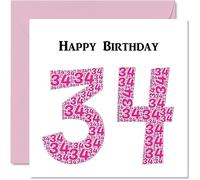 Fun 34th Birthday Cards for Woman, Shapecloud
