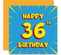 Fun 36th Birthday Cards for Men Woman, Comic Book