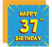 Fun 37th Birthday Cards for Men Woman, Comic Book