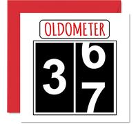 Fun 37th Birthday Cards for Men Woman - Oldometer - Happy Birthday Card for Dad Mum Son Daughter Brother Sister Uncle Auntie Cousin, 145mm Greeting Cards, 37th Card