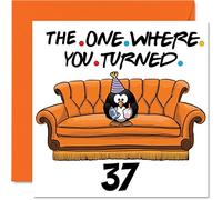 Fun 37th Birthday Cards for Men Woman - The Where - Funny Birthday Card for Dad Mum Son Daughter Brother Sister Uncle Auntie Cousin, 145mm Greeting Cards, 37th Card