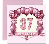 Fun 37th Birthday Cards for Woman, Birthday Balloons