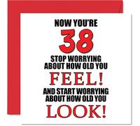 Fun 38th Birthday Cards for Men Woman - How old You Look - Happy Birthday Card for Dad Mum Son Daughter Brother Sister Uncle Auntie Cousin, 145mm Greeting Cards